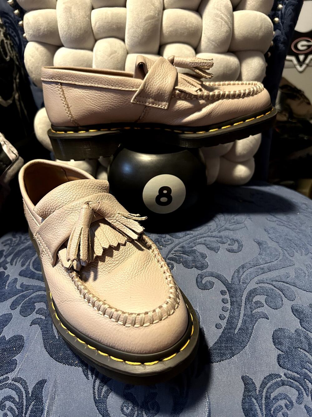 Dr Martens Taupe Adrian Tassel Loafers size 7/EU 38